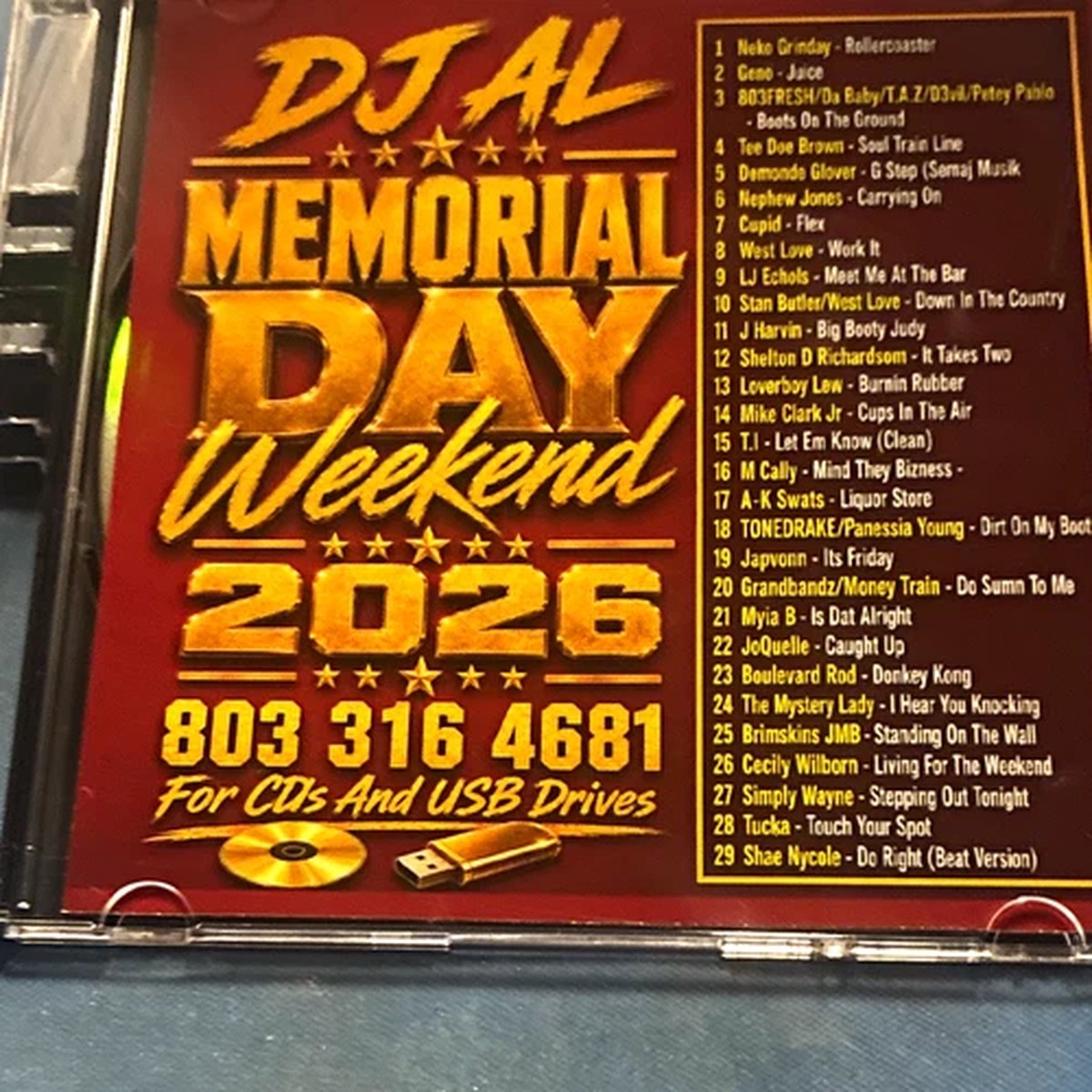 DJ AL Memorial Day Weekend 2026 Rap & Hip-Hop Album CD Jewel Case